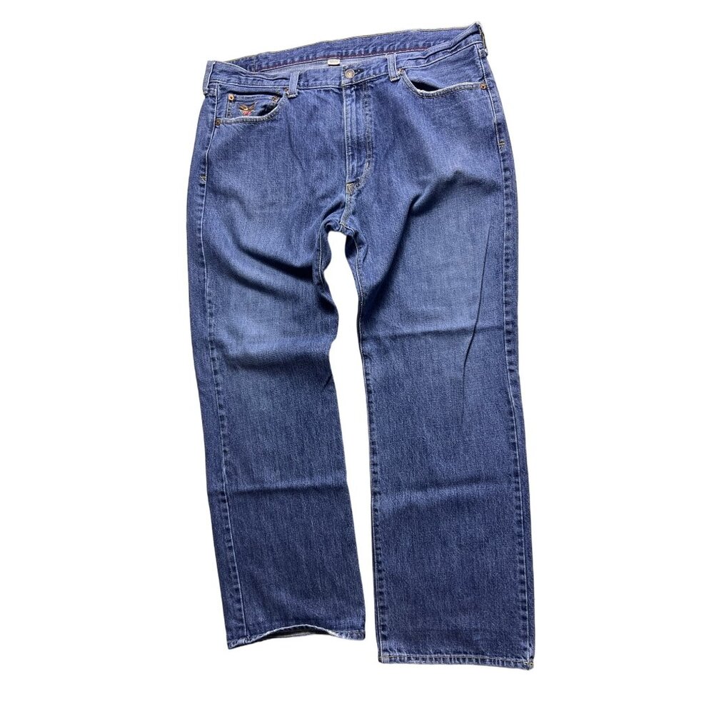 american living mens 38 x 30 blue denim jean straight leg D750